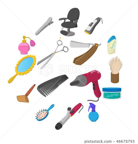 Barber shop cartoon icons 46678793