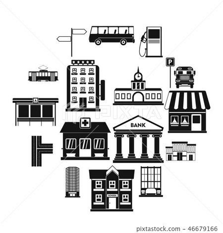 Infrastructure set icons Infrastructure set icons 46679166
