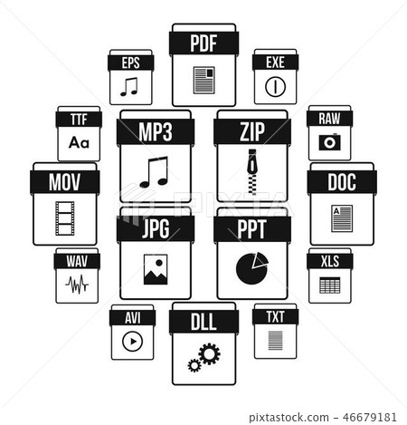 Web document icons set, simple style 46679181