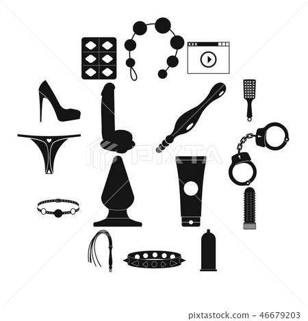 Sex shop icons set, simple style - Stock Illustration 46679203