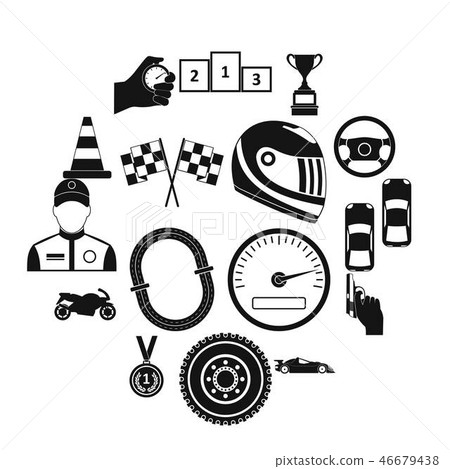 Car racing simple icons  46679438