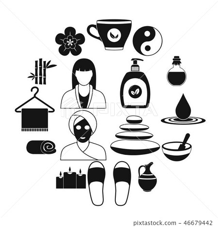 Spa simple icons set  46679442