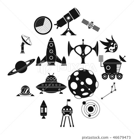 Space simple icons set 46679473