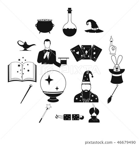 Magic simple icons set 46679490