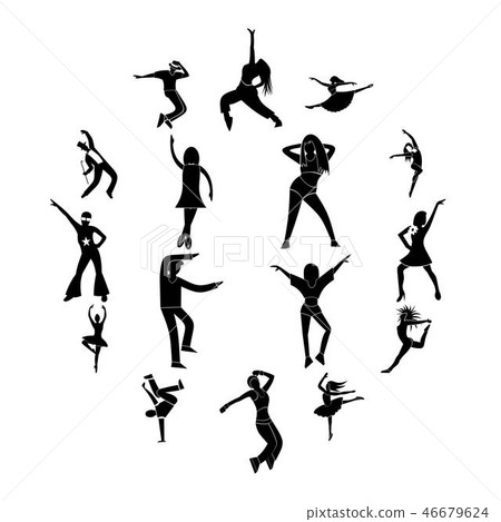Dances simple icons set Dances simple icons set 46679624