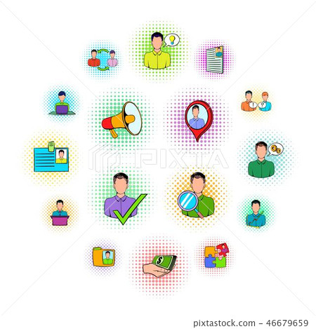 Human resources icons set Human resources icons set 46679659