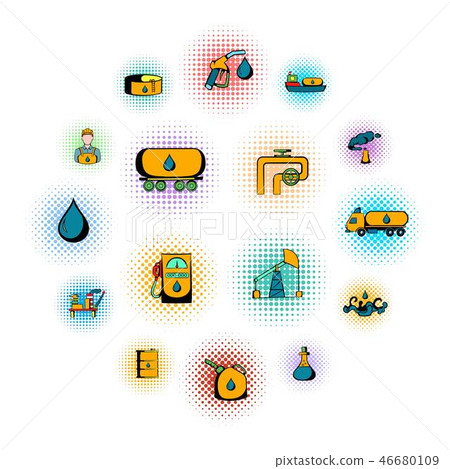 Oil industry icons set 46680109