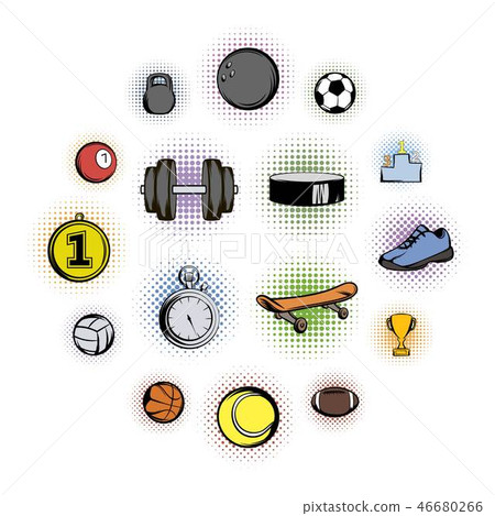 Sports comics icons Sports comics icons 46680266