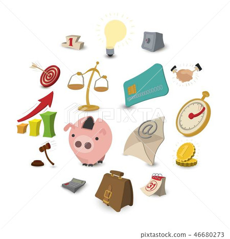 Cartoon business icons 46680273