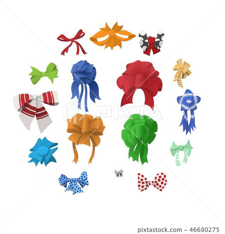 Cartoon bows and ribbons set Cartoon bows and ribbons set 46680275