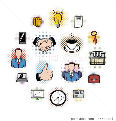 Business comics icons 46680281