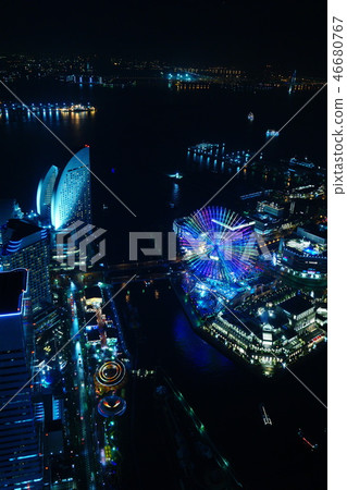 Night view with Yokohama City Cosmo World Night view with Yokohama City Cosmo World 46680767