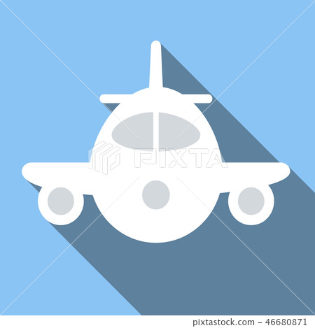 Plane colored flat icon 46680871