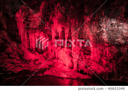 Ice pillar of thirty hammer Mikazuki no Oclite Light Up Night view (Chichibu city, Saitama Prefecture) February 2018 Ice pillar of thirty hammer Mikazuki no Oclite Light Up Night view (Chichibu city, Saitama Prefecture) February 2018 46681046