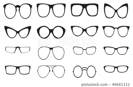 Eyeglasses silhouette set Eyeglasses silhouette set 46681312