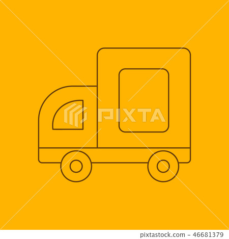 Medium truck line icon Medium truck line icon 46681379