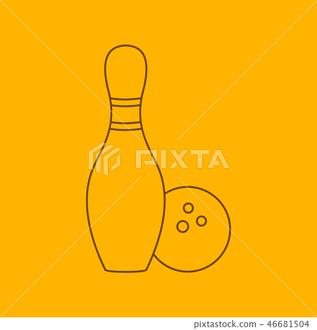 Bowling line icon Bowling line icon 46681504