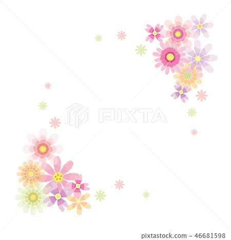 Flower Frame Corner Ornament Stock Illustration