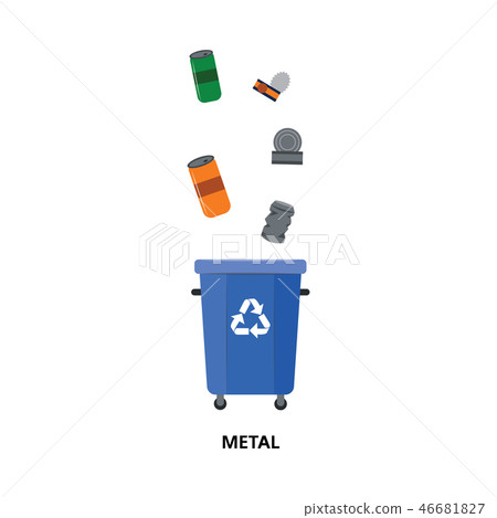 Vector waste bin, trash recycling and separation 46681827