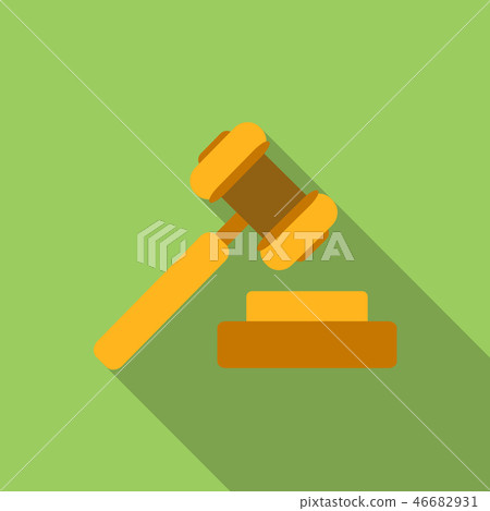 Hammer of justice flat icon 46682931