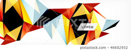 Triangle 3d polygonal art style. Future geometric design. Vector geometry futuristic illustration Triangle 3d polygonal art style. Future geometric design. Vector geometry futuristic illustration 46682932