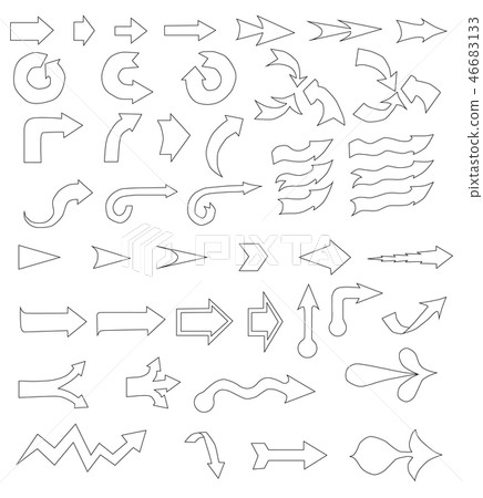 50 hand-drawn arrows icons 46683133