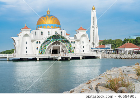 Melaka Malaysia, Straits Mosque, Melaka mosque on the sea 46684903