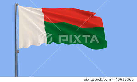 Isolate flag of Madagascar on a flagpole 46685366