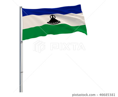 Isolate flag of Kingdom of Lesotho. Isolate flag of Kingdom of Lesotho. 46685381