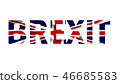 Brexit text in the colours of the Union Jack flag 46685583