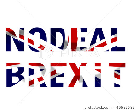 No Deal Brexit text in Union Jack colours 46685585