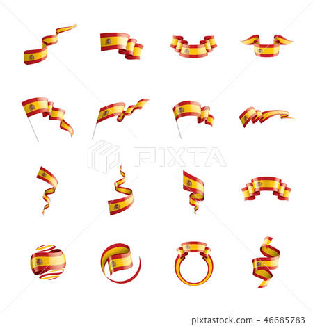 spain flag, vector illustration on a white background spain flag, vector illustration on a white background 46685783