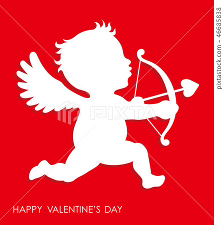 3D relief cupid icon 46685838