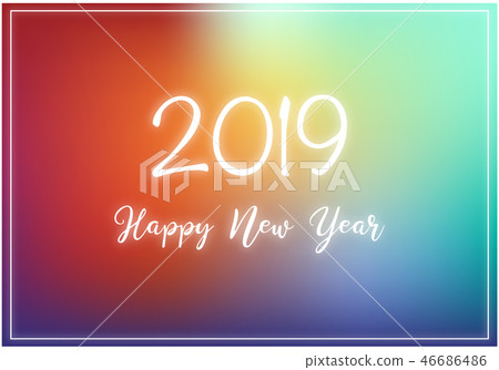 Happy New Year 2019  - handwritten new year card 46686486