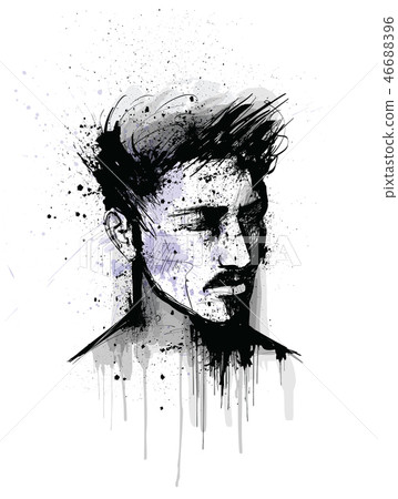 original portrait of a man face original portrait of a man face 46688396