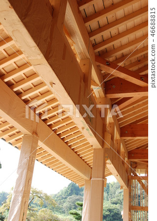 Wooden eaves structure 46688815