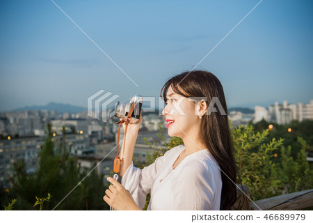 woman, girl, college girl, sunset, sunset, sunlight, twilight, outing, 46689979