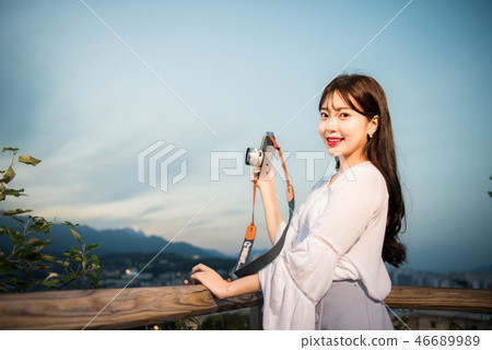 woman, girl, college girl, sunset, sunset, sunlight, twilight, outing, 46689989