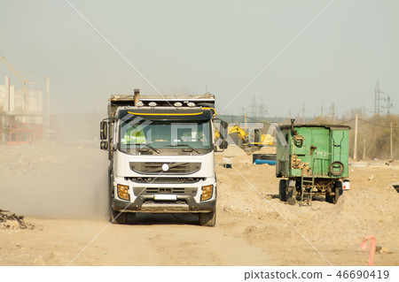 truck at a construction site 46690419