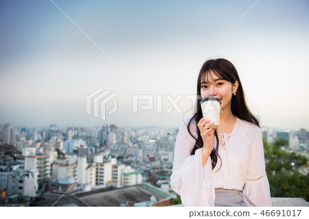 女人女人女大學生輝光夕陽陽光夕陽郊遊 46691017