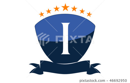 Emblem Star Ribbon Shield Initial I 46692950