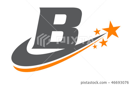 Star Swoosh Letter B Star Swoosh Letter B 46693076