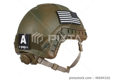 US army kevlar helmet with infrared tab - US flag 46694102