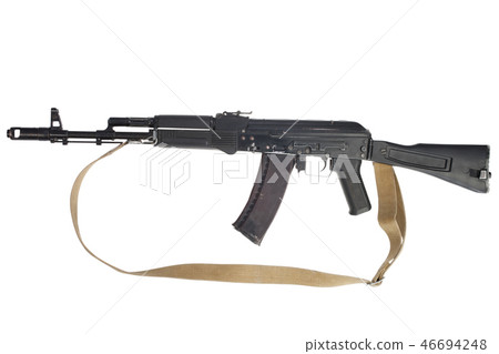 kalashnikov AK assault rifle on white kalashnikov AK assault rifle on white 46694248