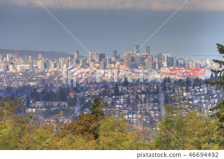 Vancouver city center seen from Burnaby, BC 46694492