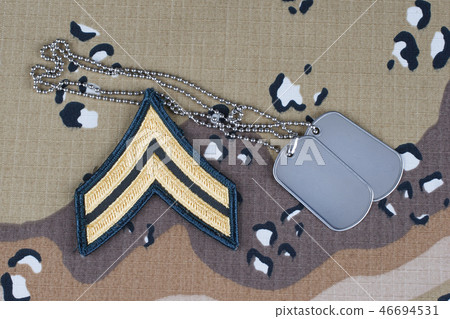 US ARMY Corporal rank patch and dog tags  46694531