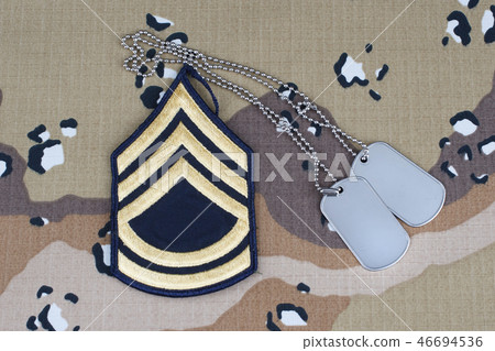 US ARMY Sergeant First Class rank patch dog tags US ARMY Sergeant First Class rank patch dog tags 46694536