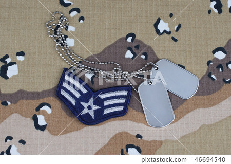 US AIR FORCE Senior Airman rank patch and dog tags 46694540