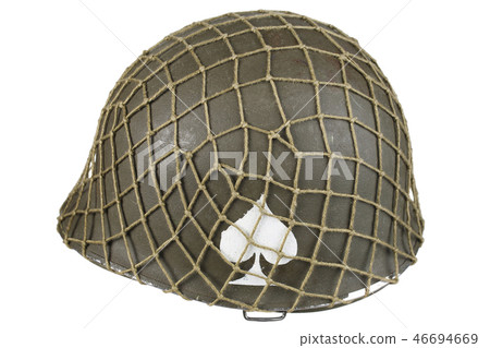 ww2 us army helmet with ace of spades emblem  46694669