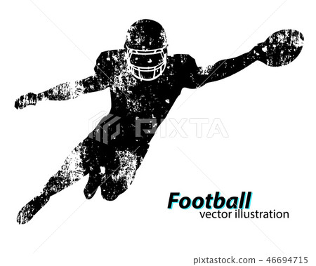silhouette of a football player. Rugby. American footballer 46694715